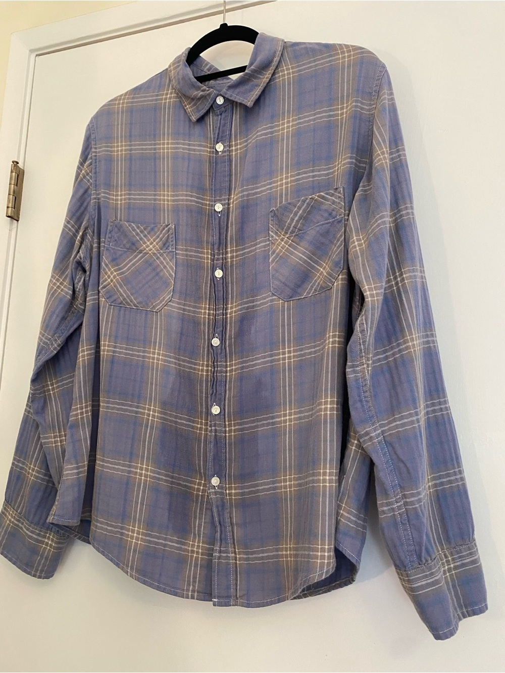 American Colors Blue Plaid Casual Button-Down Shirt